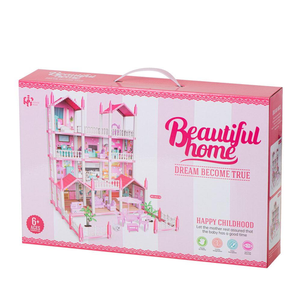 Lėlių namas „Beautiful Home“ – 4 aukštų vila su baldais
