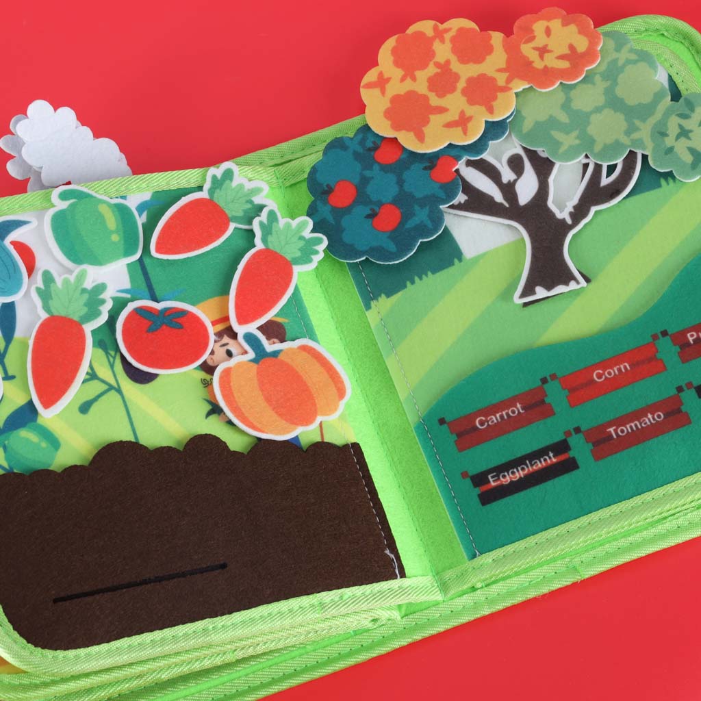 Lavinamoji sensorinė knygelė „Ūkis“ iš veltinio – STEM
