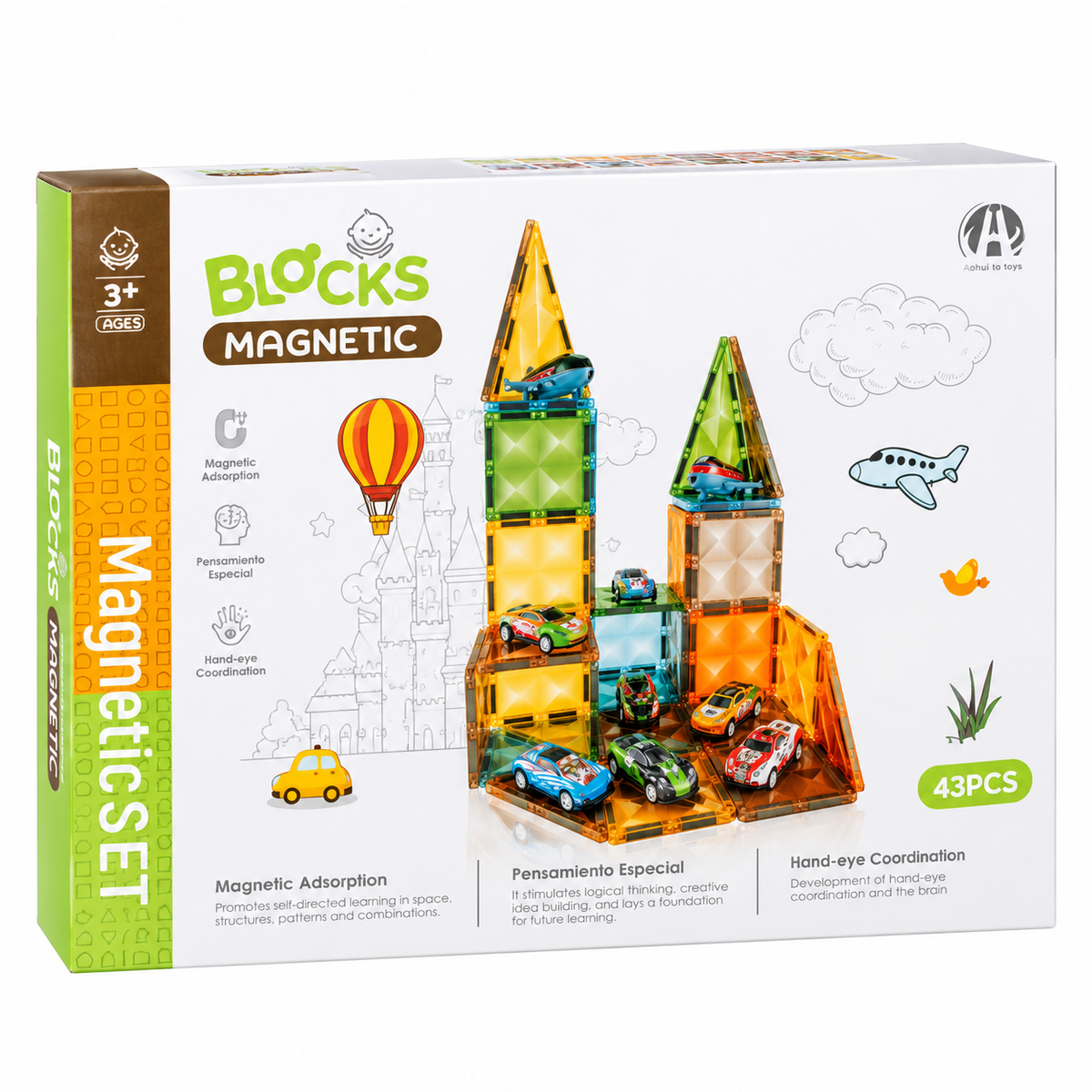 Magnetinis konstruktorius su automobiliais, 43 det.