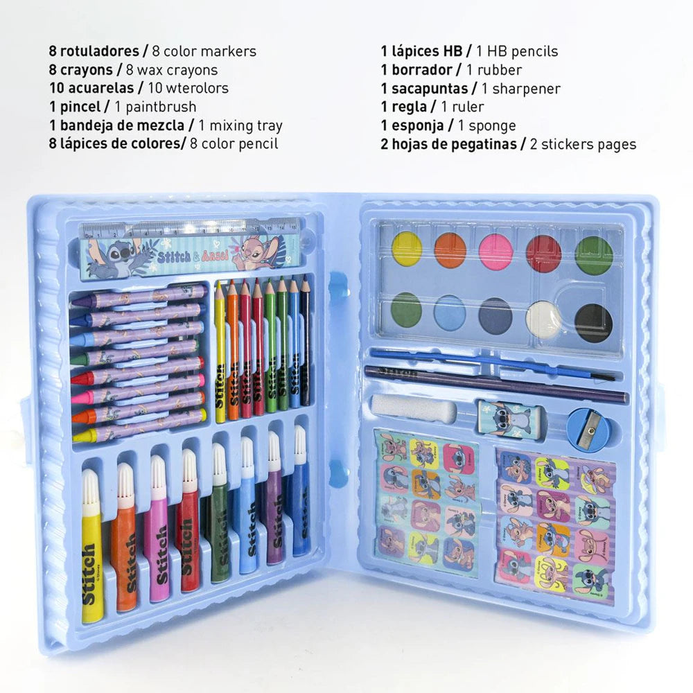 Kūrybinis piešimo ir spalvinimo rinkinys „Disney Stitch“ lagaminėlyje