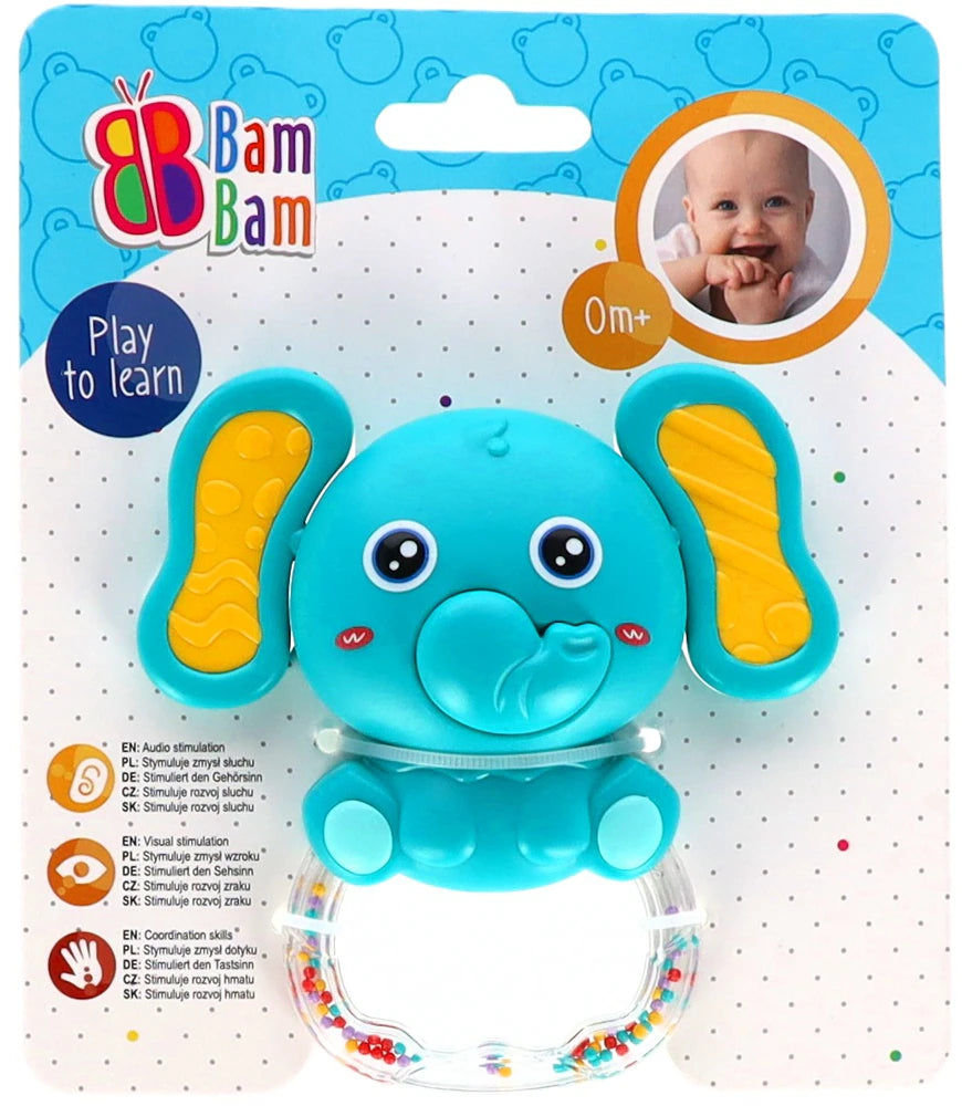 Barškutis kūdikiui „Bam Bam“ – drambliukas, 0+