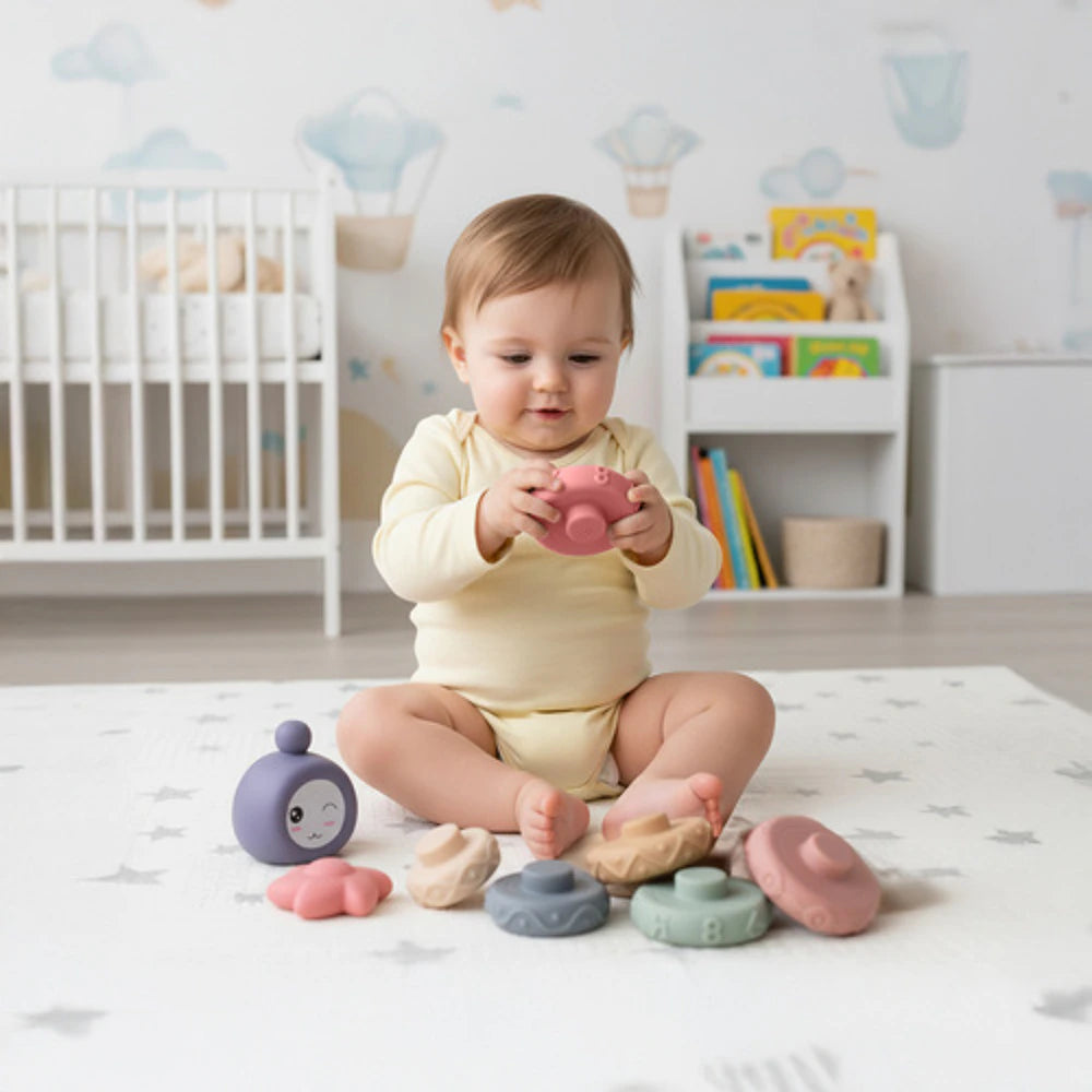 Minkšta sensorinė piramidė kūdikiui, 8 det., 6 mėn.+
