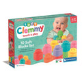 Minkštos sensorinės kaladėlės „Clementoni Soft Clemmy“, 10 vnt., 6–36 mėn.