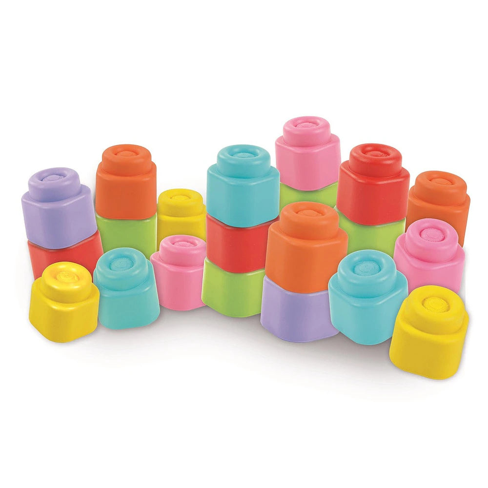 Minkštos sensorinės kaladėlės „Clementoni Soft Clemmy“, 10 vnt., 6–36 mėn.