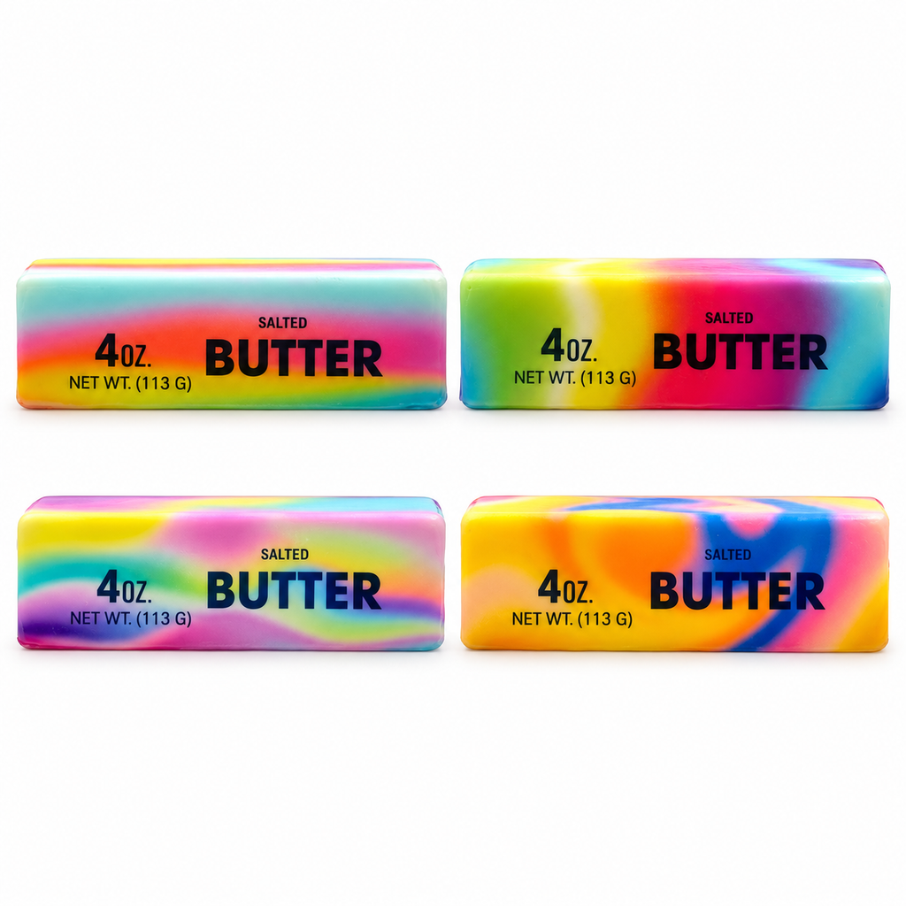 Minkštas spaudomas žaislas „Rainbow Butter“, 14 cm