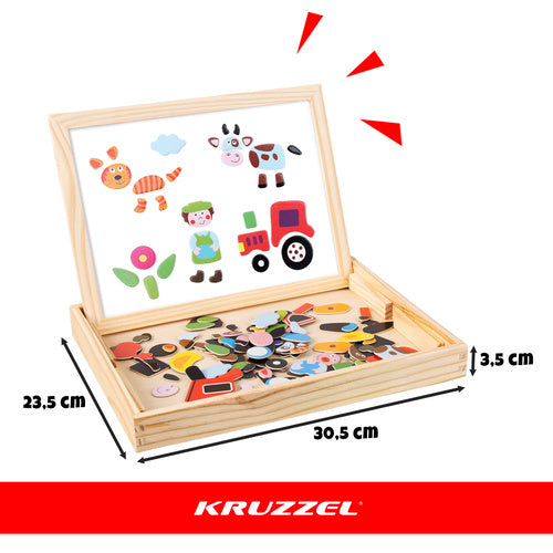Kruzzel magnetinė lavinamoji lenta, dvipusė, 108 detalės