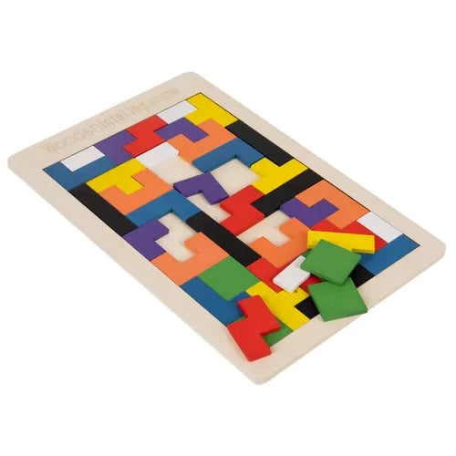 Medinė dėlionė blokeliai